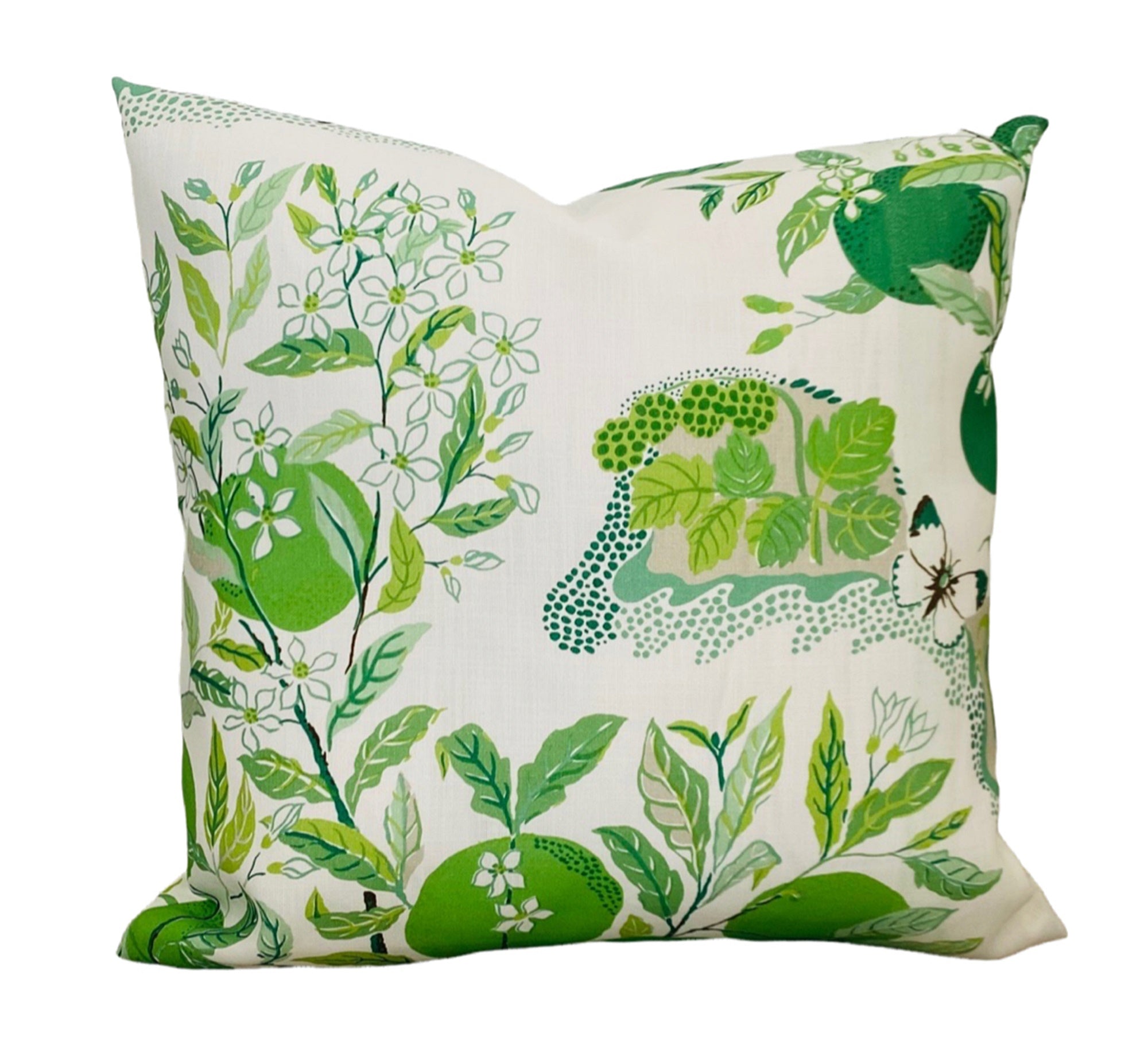 Custom Schumacher Citrus Garden Leaf Outdoor Pillow Cover