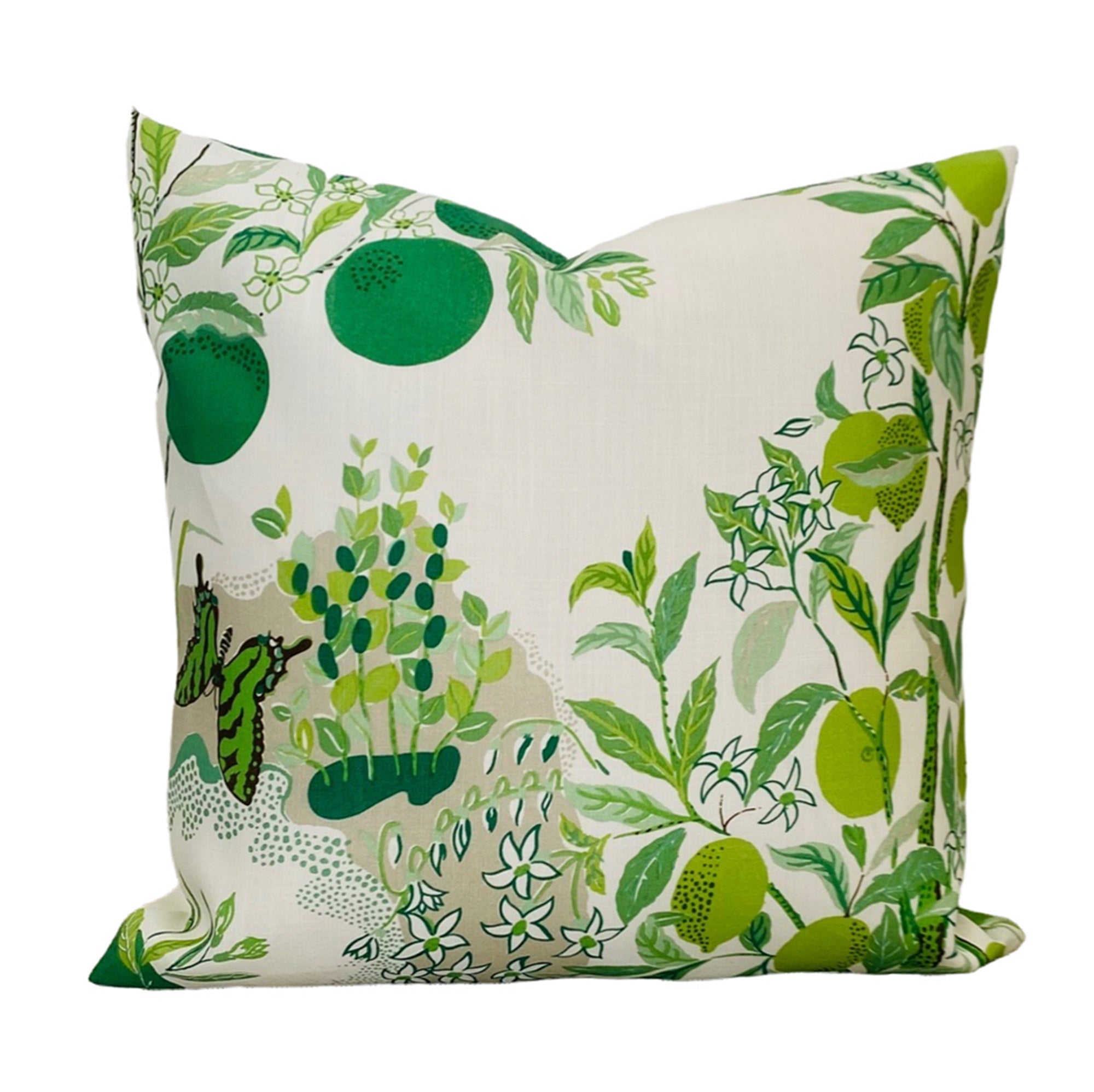 Custom Schumacher Citrus Garden Leaf Outdoor Pillow Cover