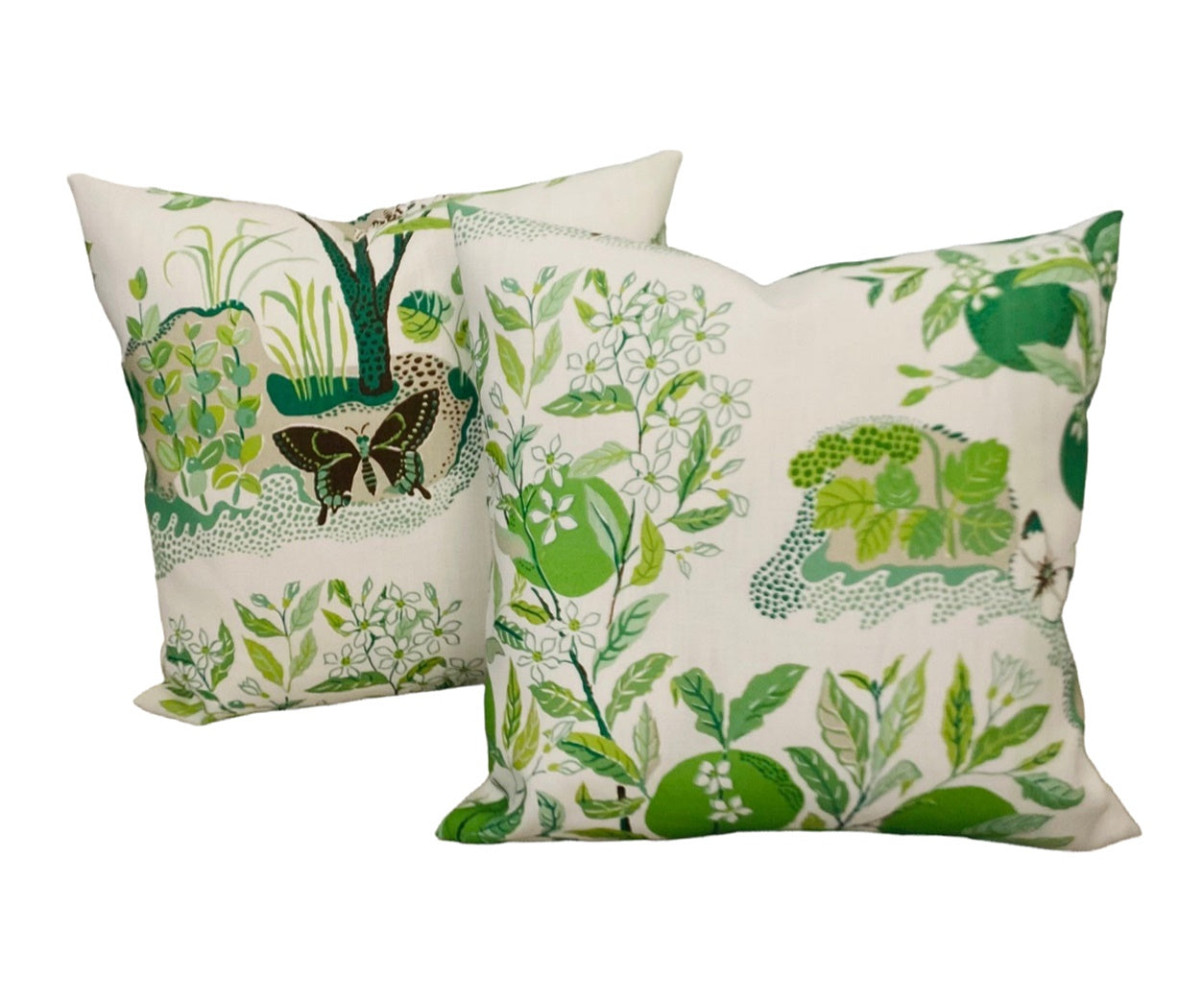 Custom Schumacher Citrus Garden Leaf Outdoor Pillow Cover