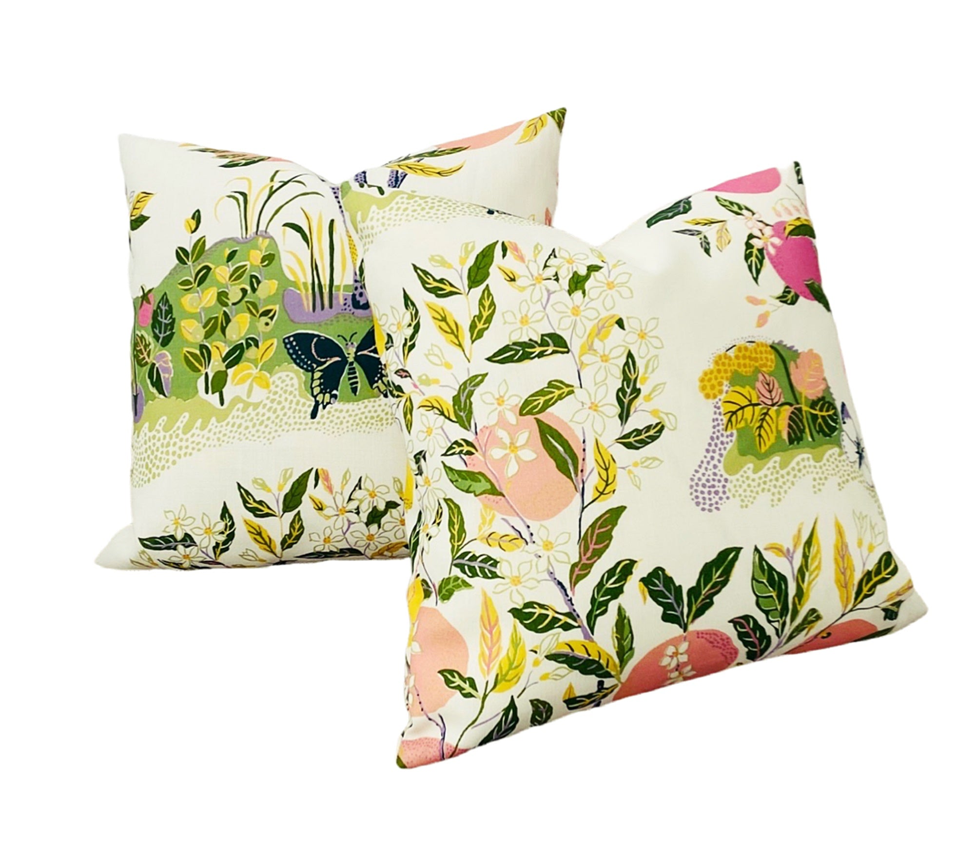 Custom Schumacher Citrus Garden Outdoor Pillow Cover - Garden