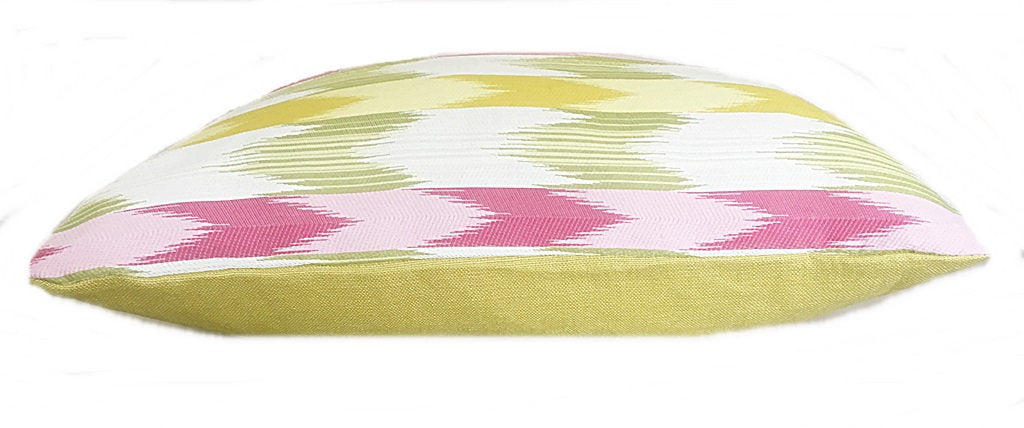 Pink & Yellow Striped Pillow Cover