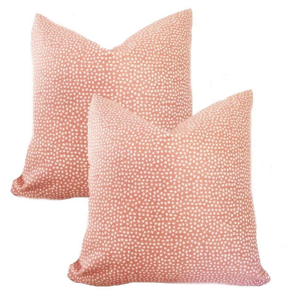 Coral Spotted Pillow Cover