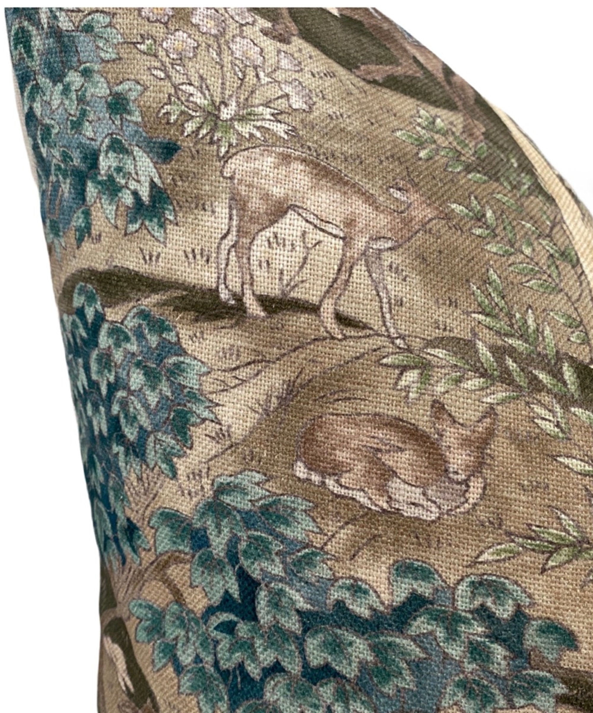 Green Bharata Toile Pillow Cover