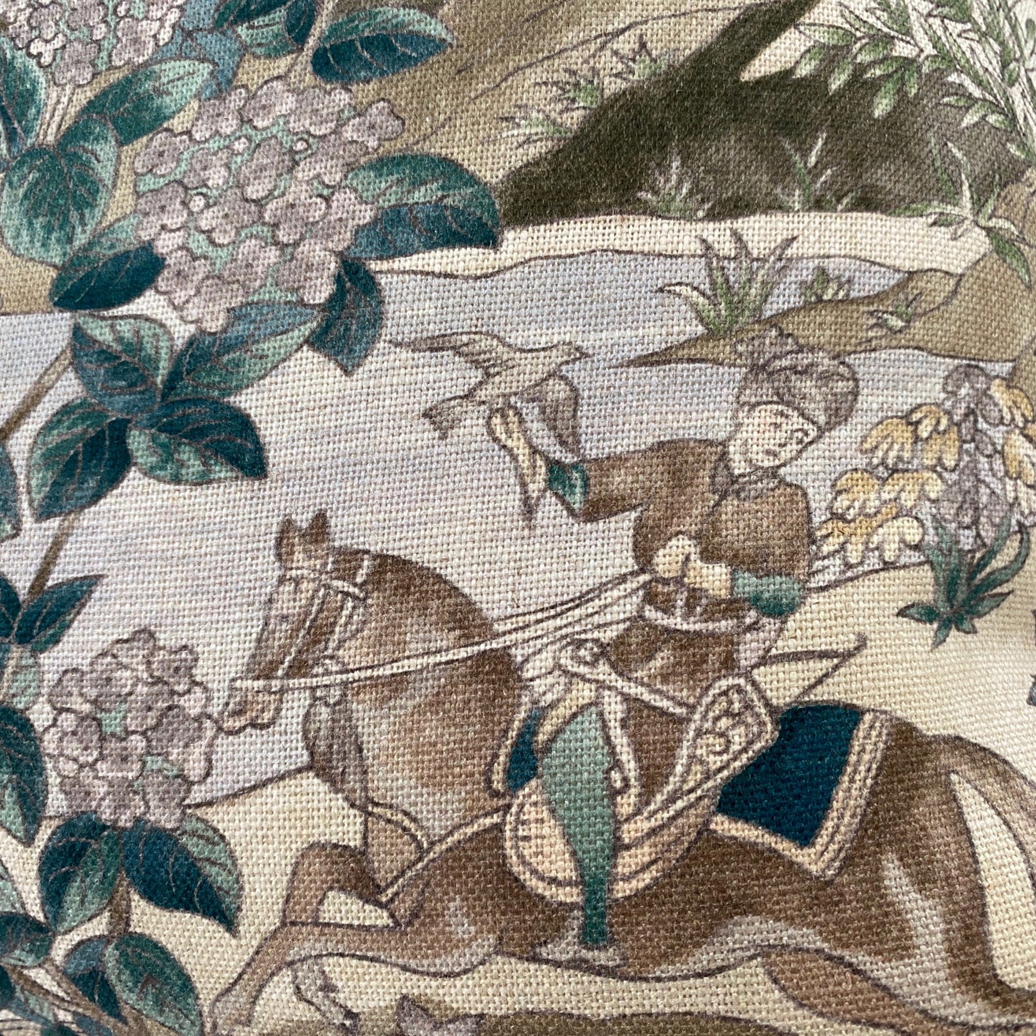 Green Bharata Toile Pillow Cover