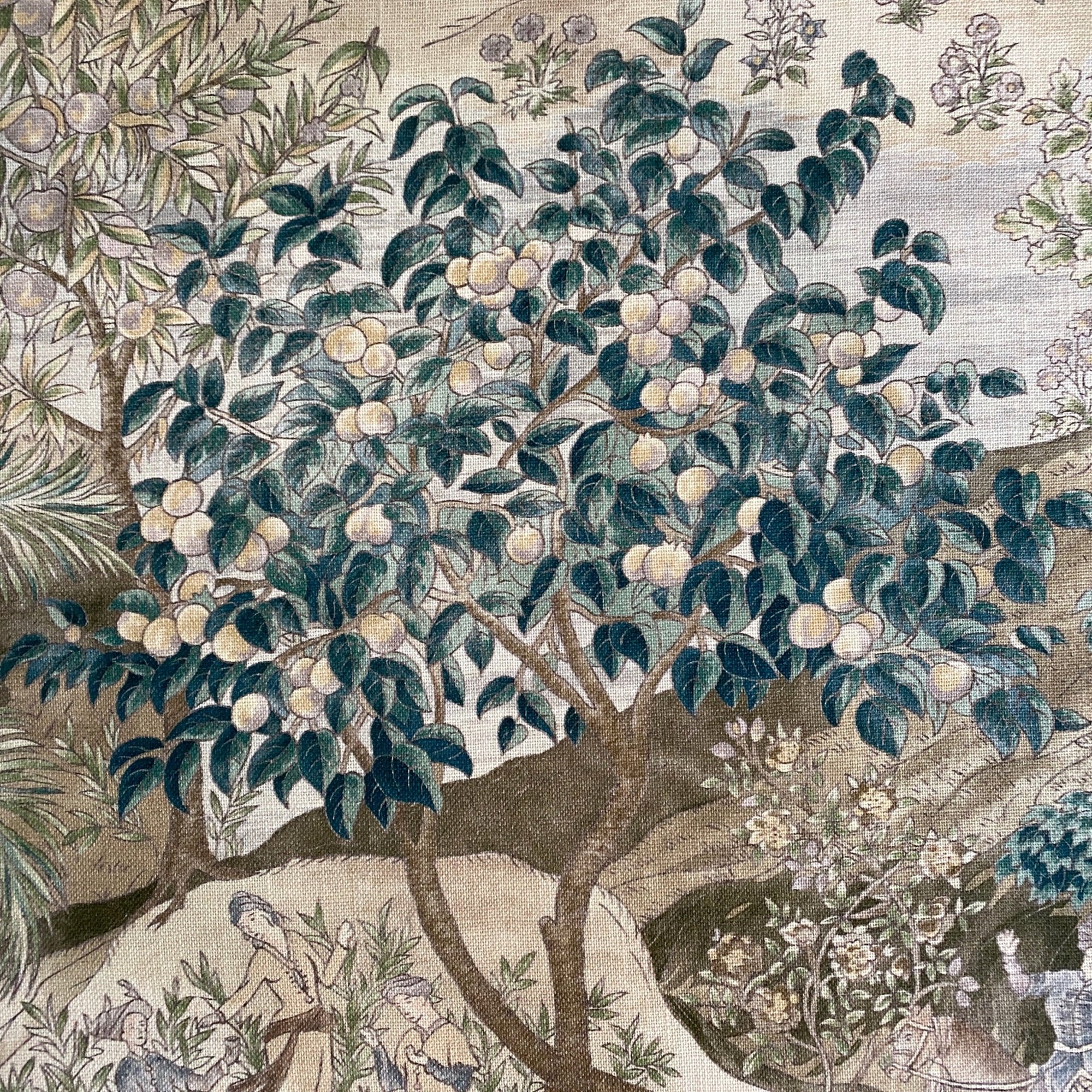 Green Bharata Toile Pillow Cover