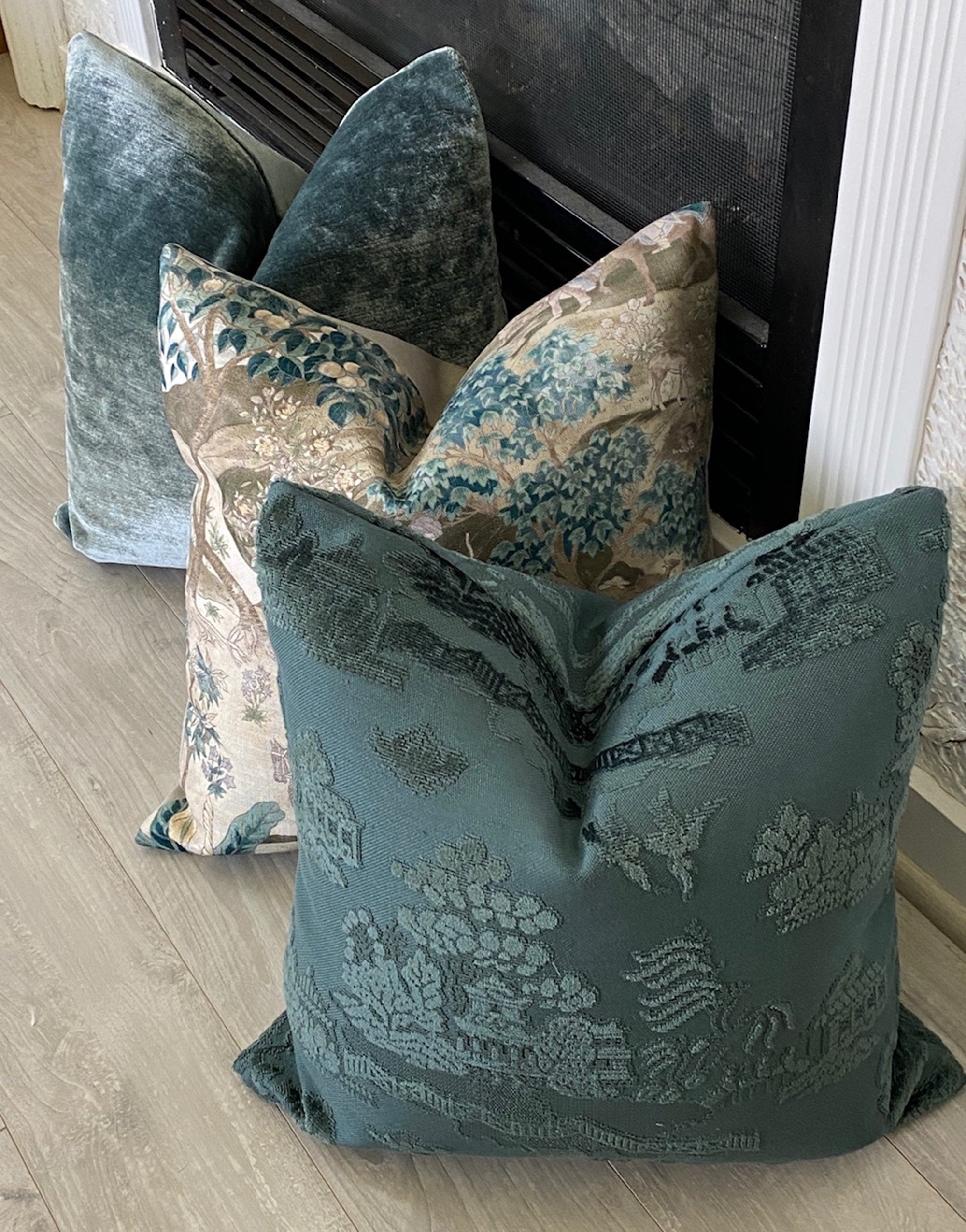 Dark Teal Pagoda Pillow Cover