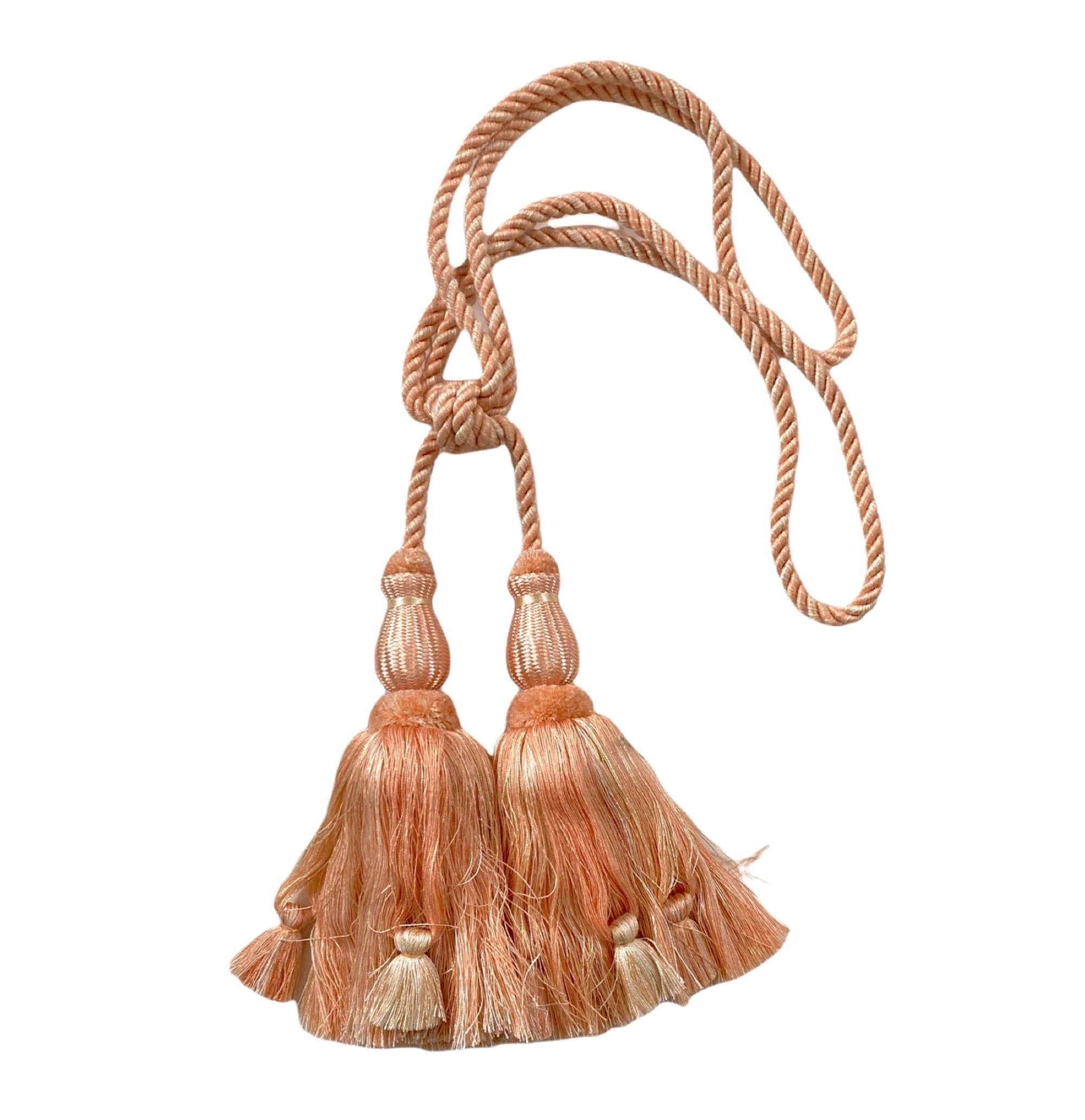 Pair Designer Double Tassel Tieback - Peach