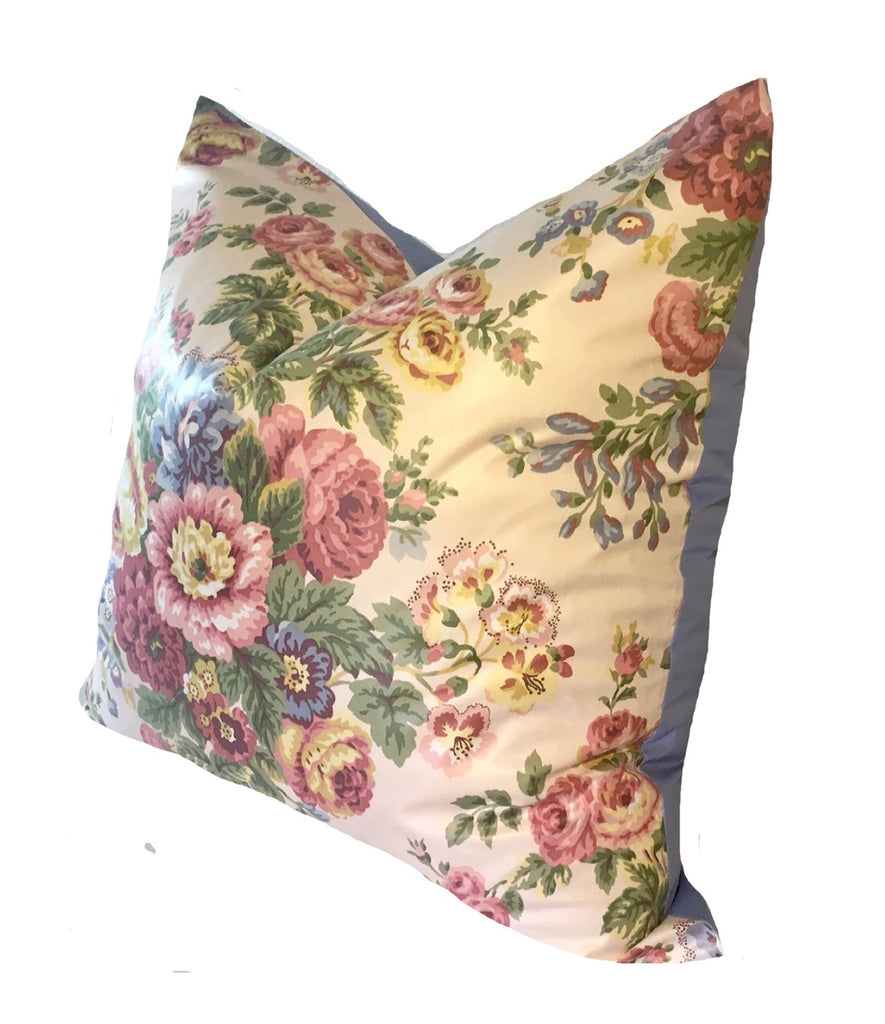 Vinatage Pink Chintz Floral Pillow