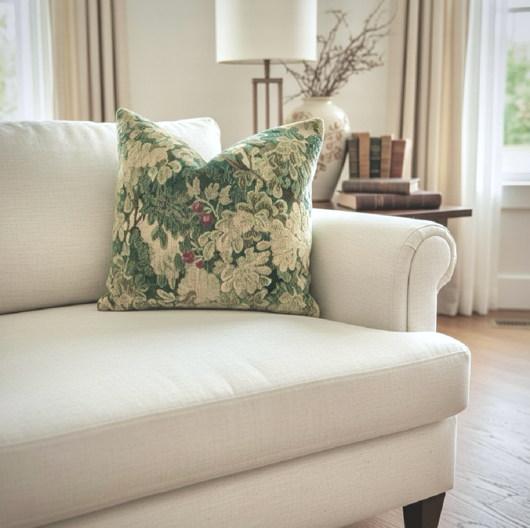 Marly & Mohair Luxury Verdure Velvet Pillow Cover - Blue Greens