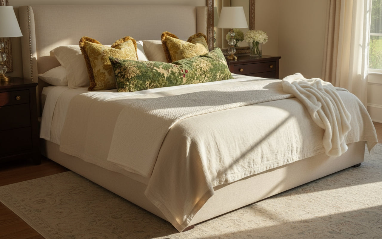 Marly & Mohair Luxury Verdure Velvet Pillow Cover - Forest Greens