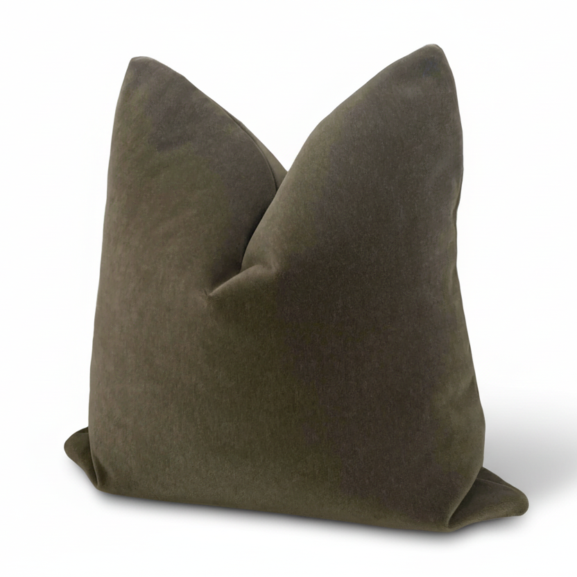 Mohair Pillow Cover in Antique Pewter