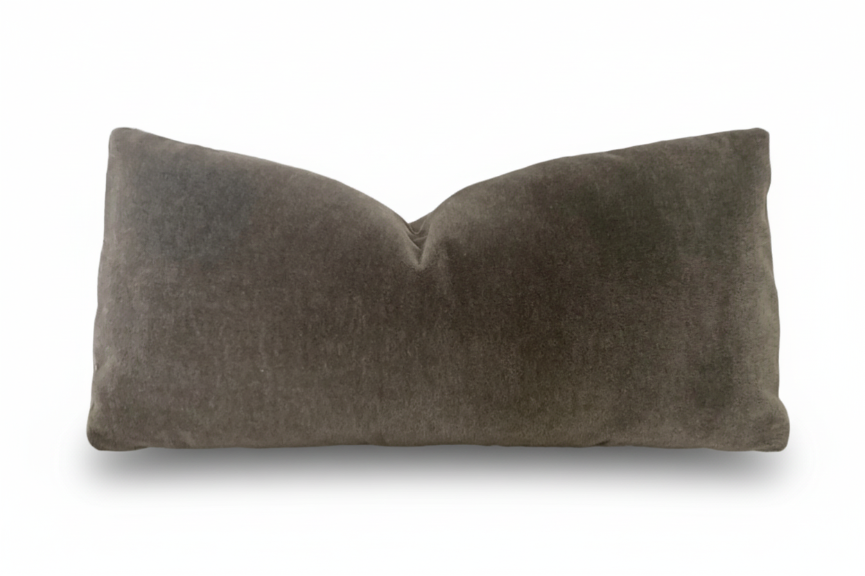 Mohair Pillow Cover in Antique Pewter