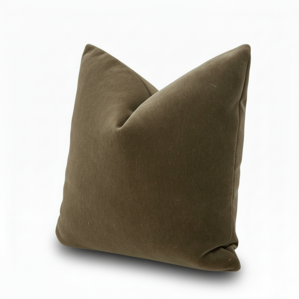 Mohair Pillow Cover in Bronze Brown