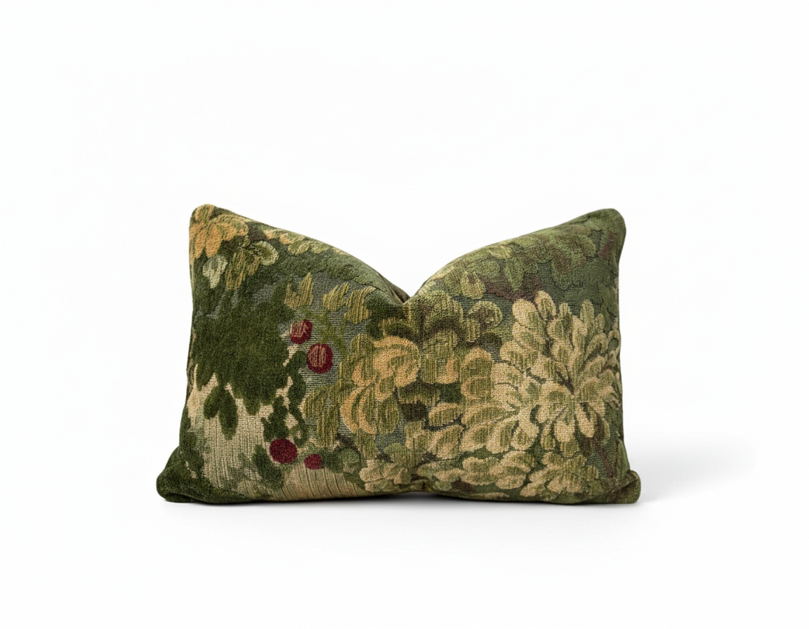 Marly & Mohair Luxury Verdure Velvet Pillow Cover - Forest Greens
