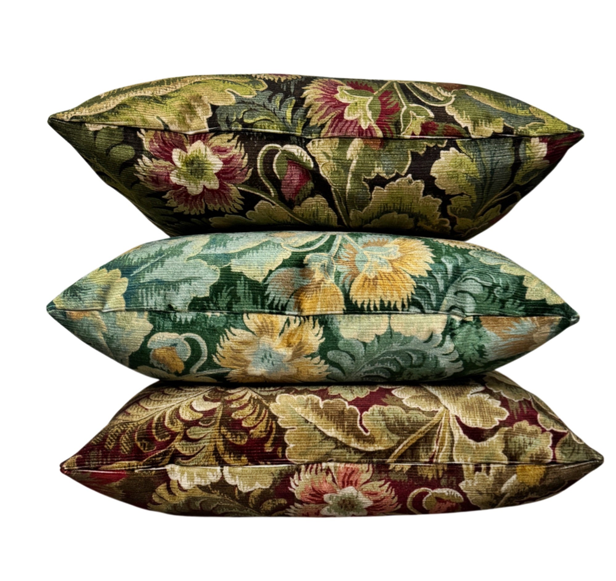 Chelsea Velvet Pillow Cover - Emerald And Saffron