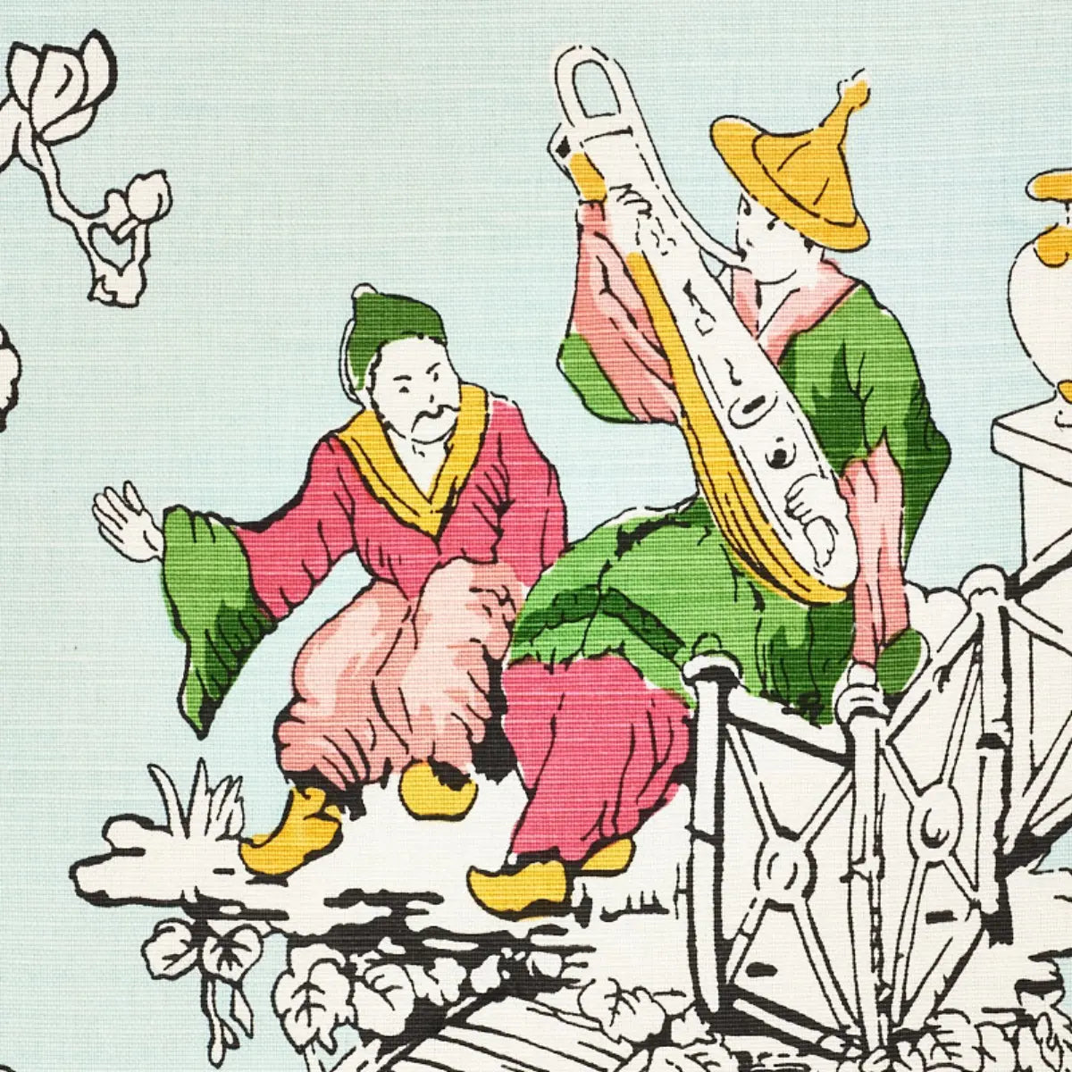 Schumacher Chinoisierie Moderne Fabric - Aqua