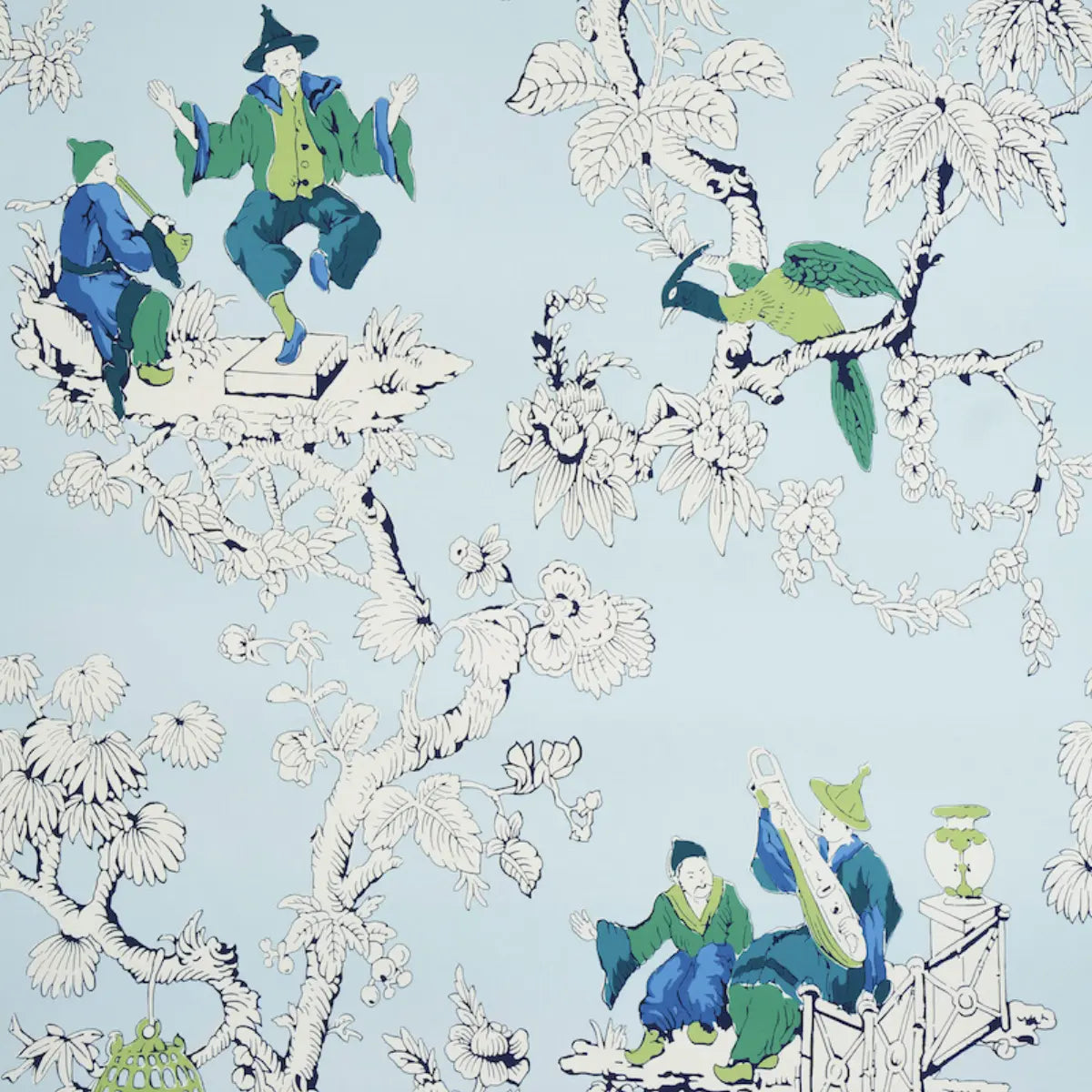Schumacher Chinoisierie Moderne Walpaper - Blue