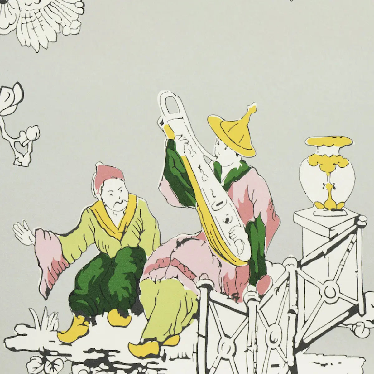 Schumacher Chinoisierie Moderne Walpaper - Soft Grey