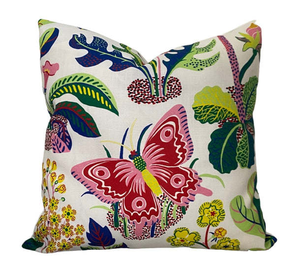 Custom Schumacher Exotic Butterfly Outdoor Pillow Cover - Spring