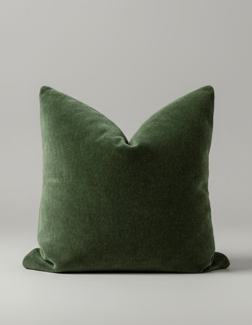 Forest Green Mohair Pillow Cover