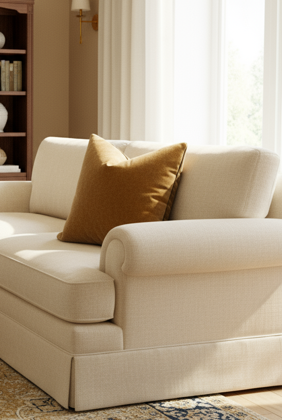 Golden Brown Mohair Pillow Cover