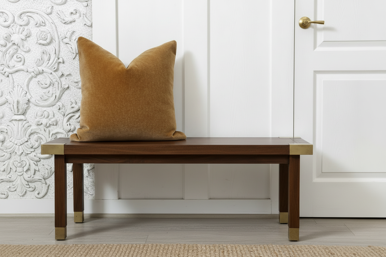 Golden Brown Mohair Pillow Cover