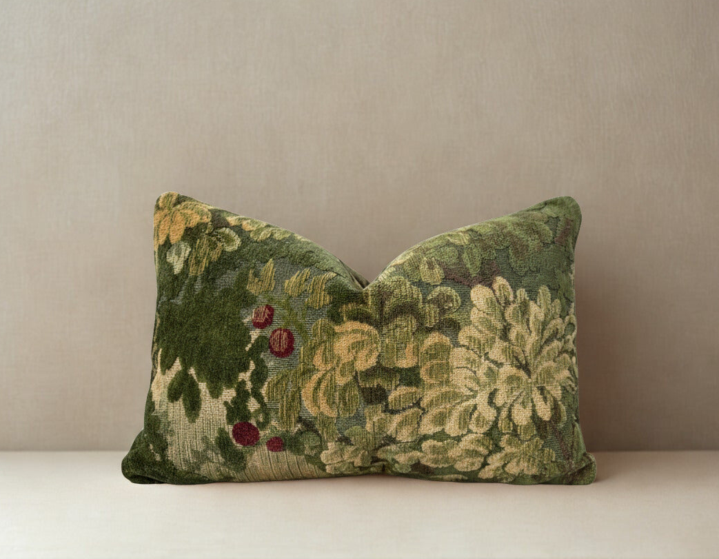 Marly & Mohair Luxury Verdure Velvet Pillow Cover - Forest Greens