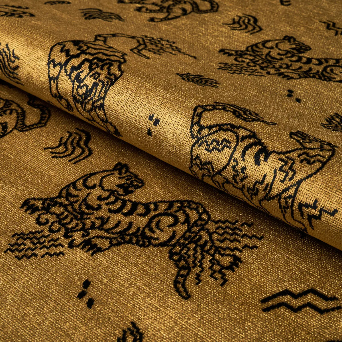 Schumacher Kinabalu Velvet Fabric - Gold