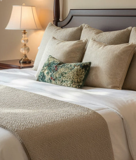 Marly & Mohair Luxury Verdure Velvet Pillow Cover - Blues