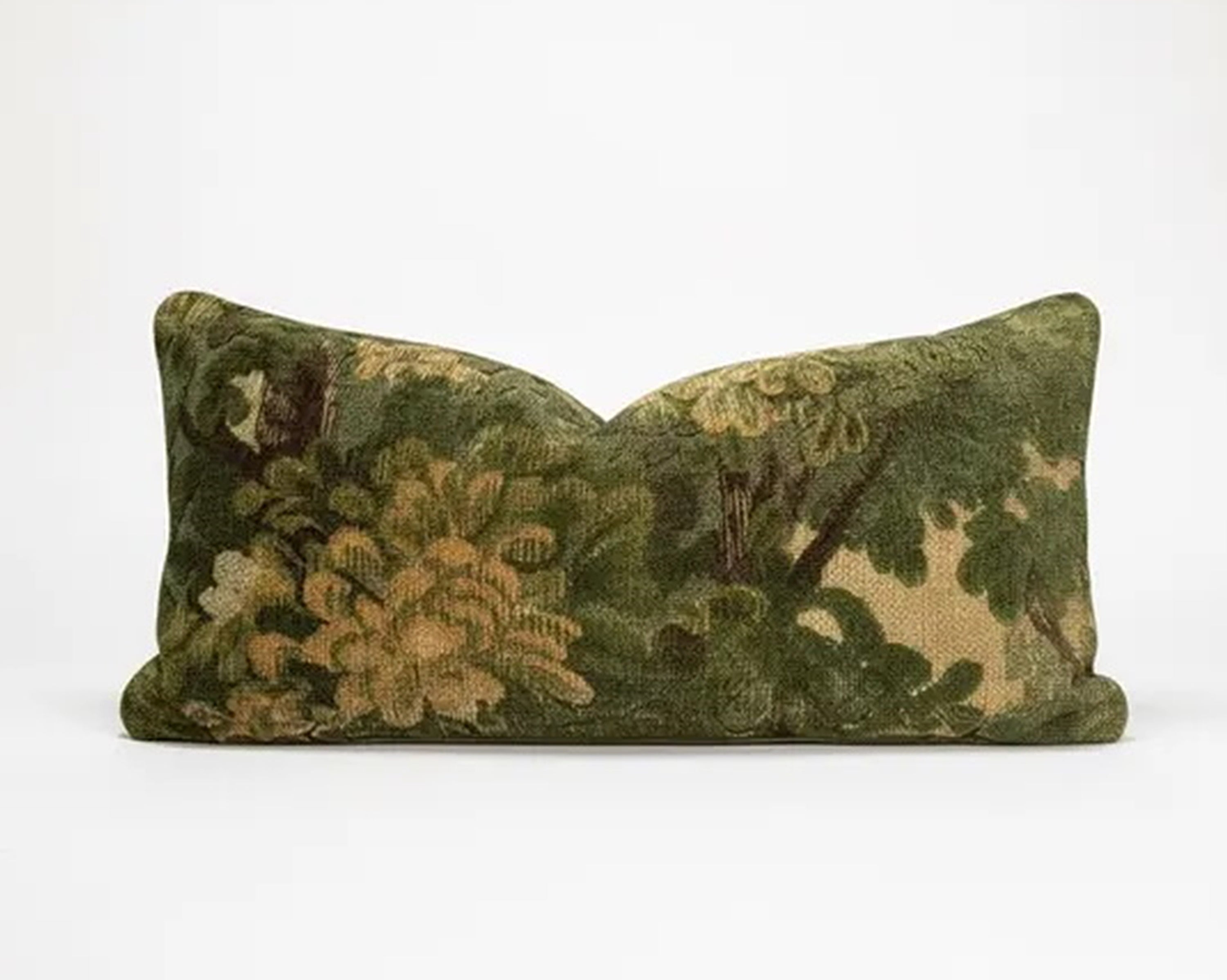 Marly & Mohair Luxury Verdure Velvet Pillow Cover - Forest Greens