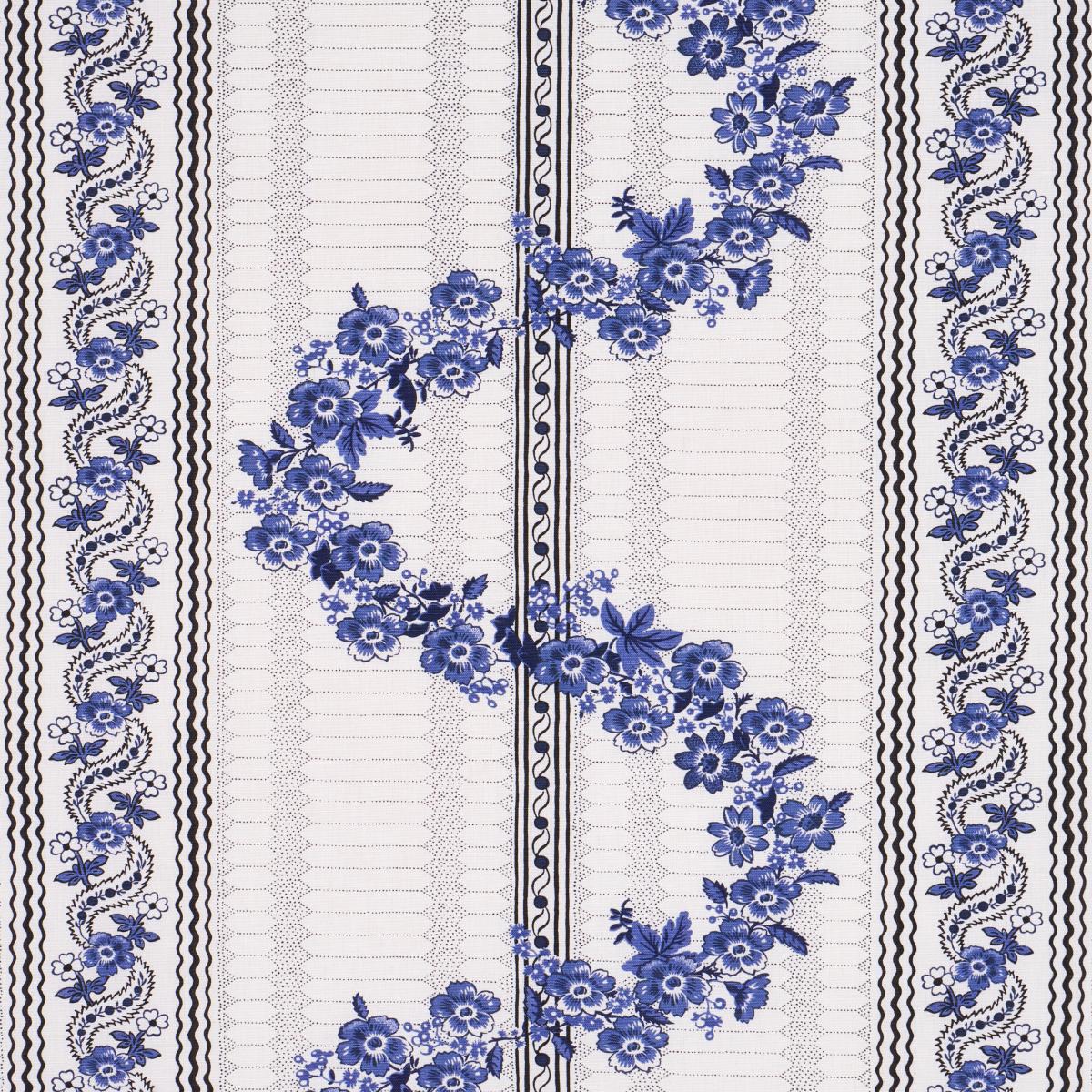 Schumacher Serena Garland Fabric - Blue