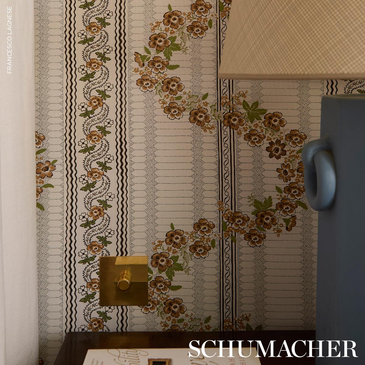 Schumacher Serena Garland Fabric - Ochre