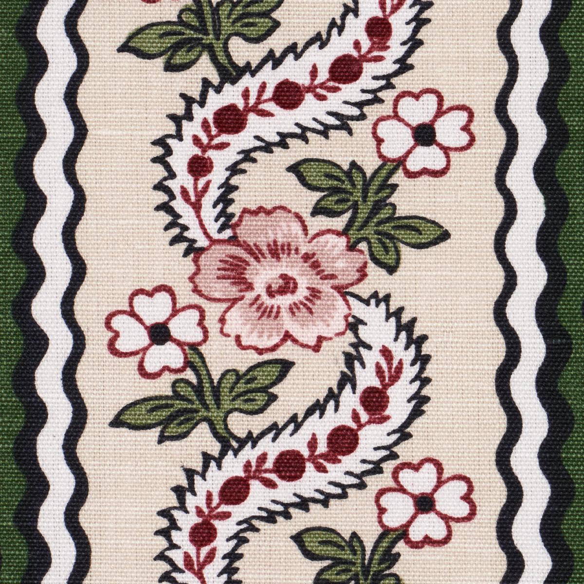 Schumacher Serena Garland Fabric - Rose