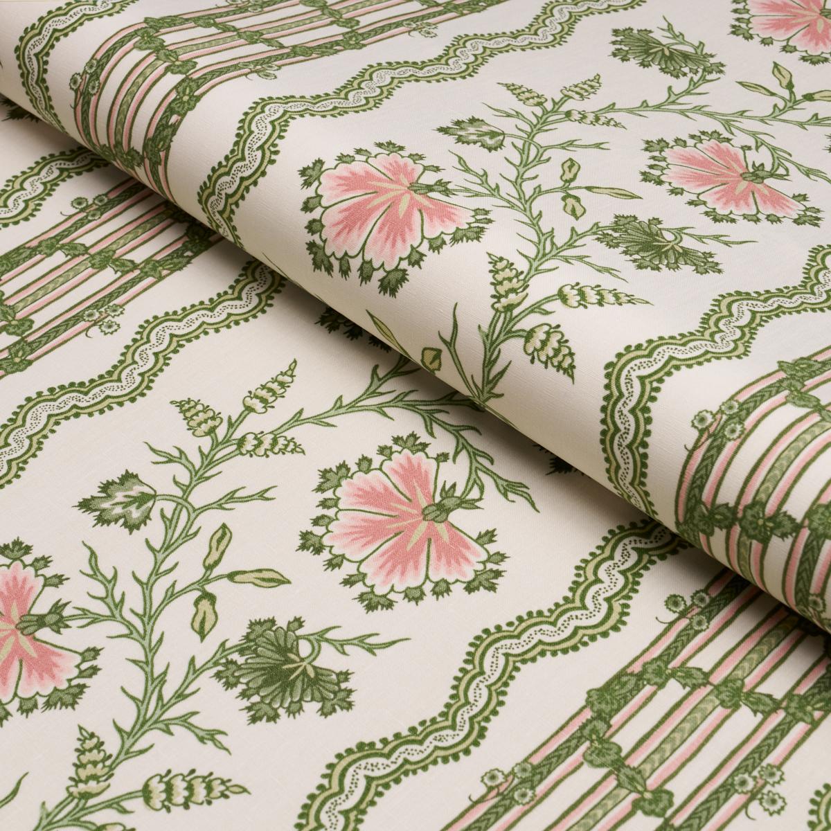 Schumacher Parvati Floral Stripe Fabric - Petal