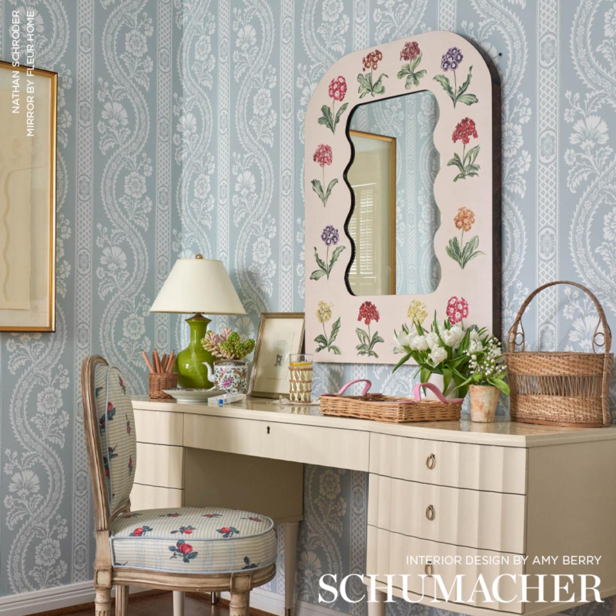 Schumacher Versailles Wallpaper - Mineral