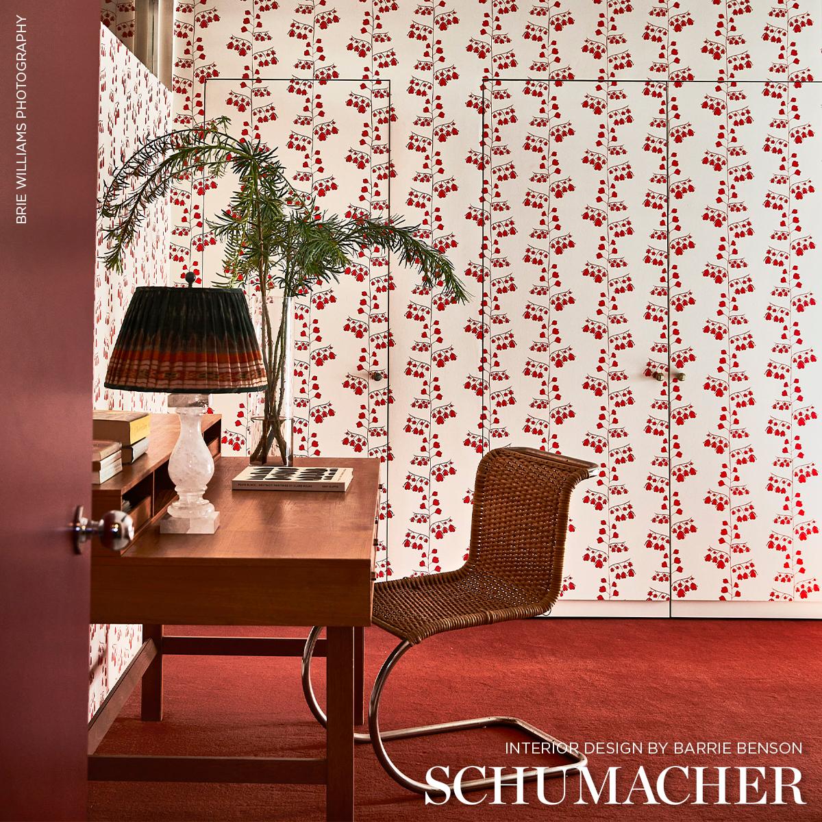 Schumacher Bleeding Hearts Wallpaper - Red