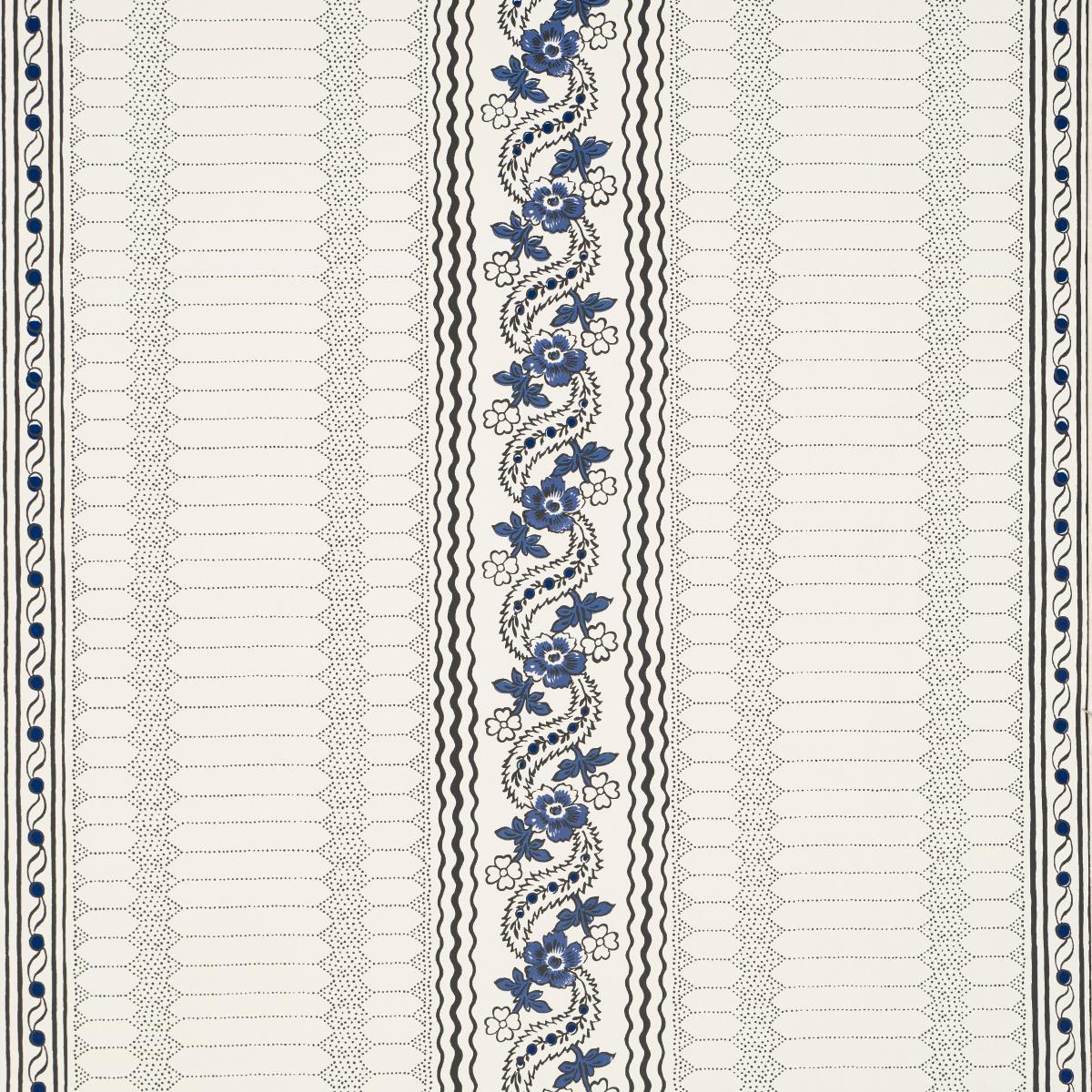 Schumacher Serena Stripe Wallpaper - Blue
