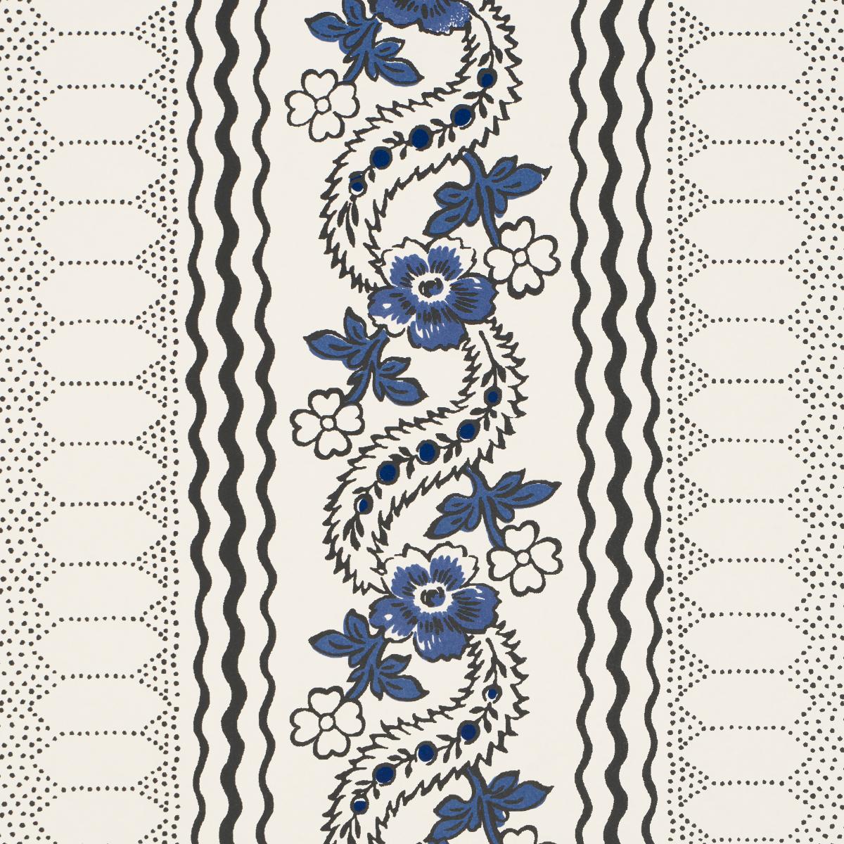 Schumacher Serena Stripe Wallpaper - Blue