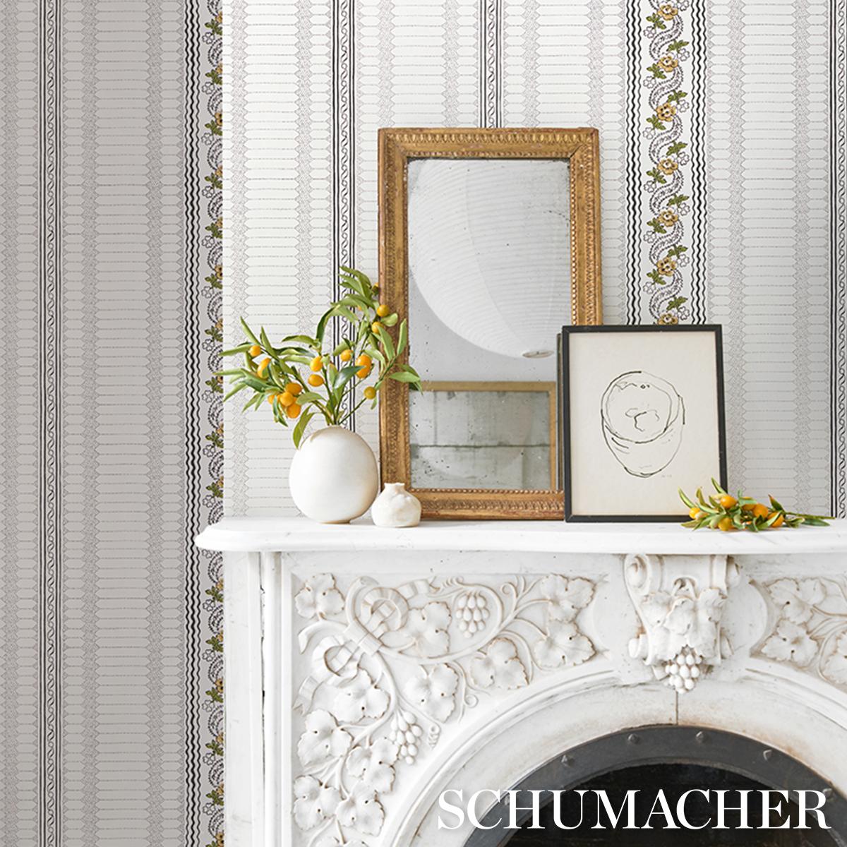 Schumacher Serena Stripe Wallpaper - Ochre