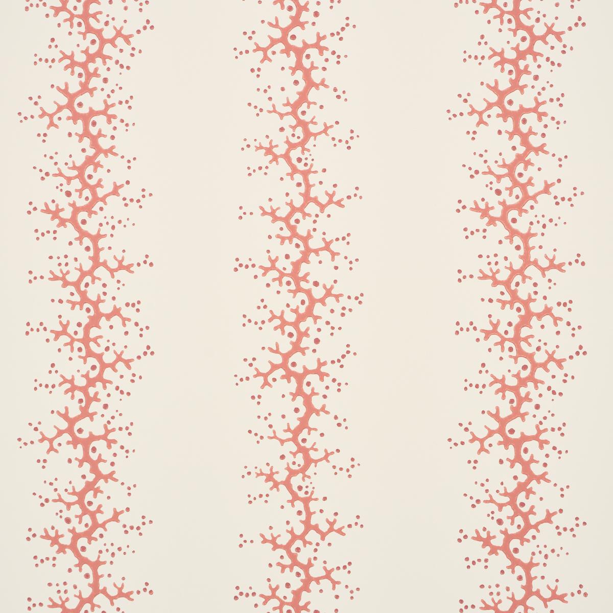 Schumacher Coral Stripe Wallpaper - Coral