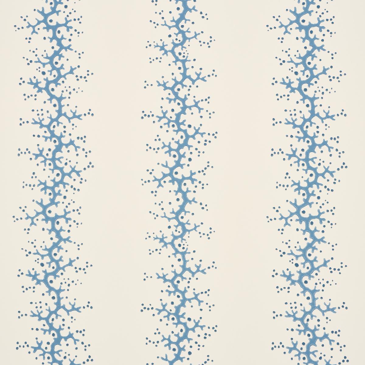 Schumacher Coral Stripe Wallpaper - Blue