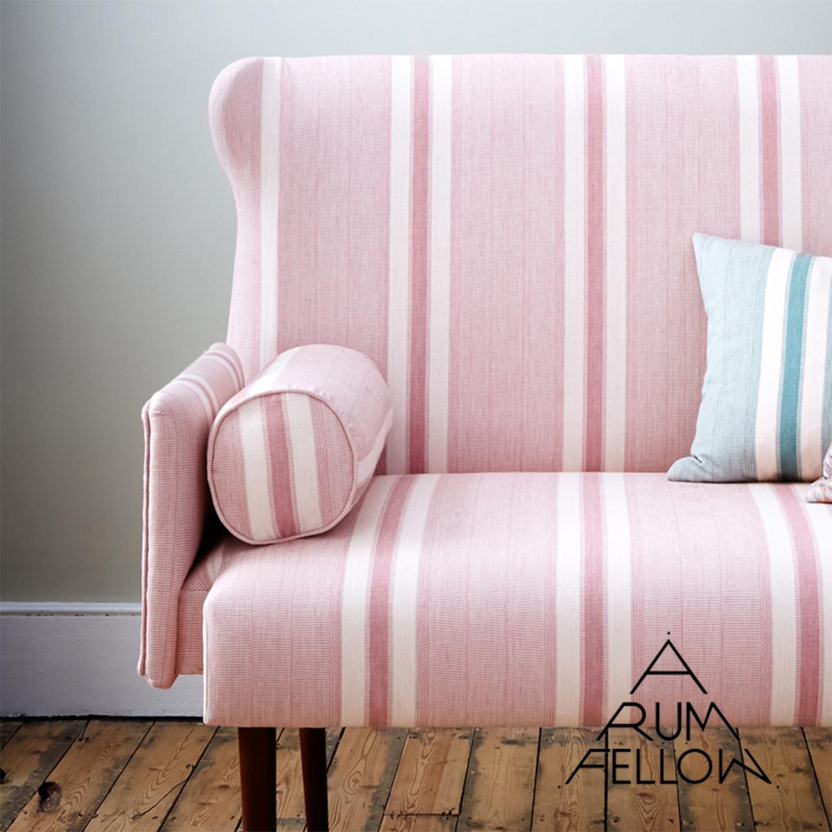 Schumacher Ipala Hand Woven Stripe Fabric - Palo Rosa