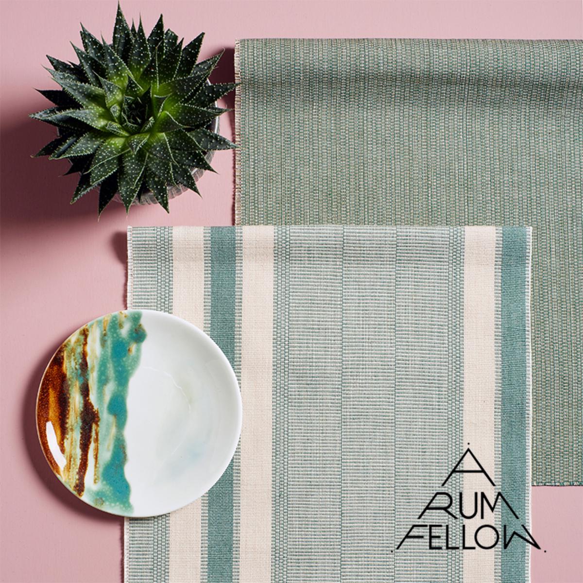 Schumacher Ipala Hand Woven Stripe Fabric - Duck Egg