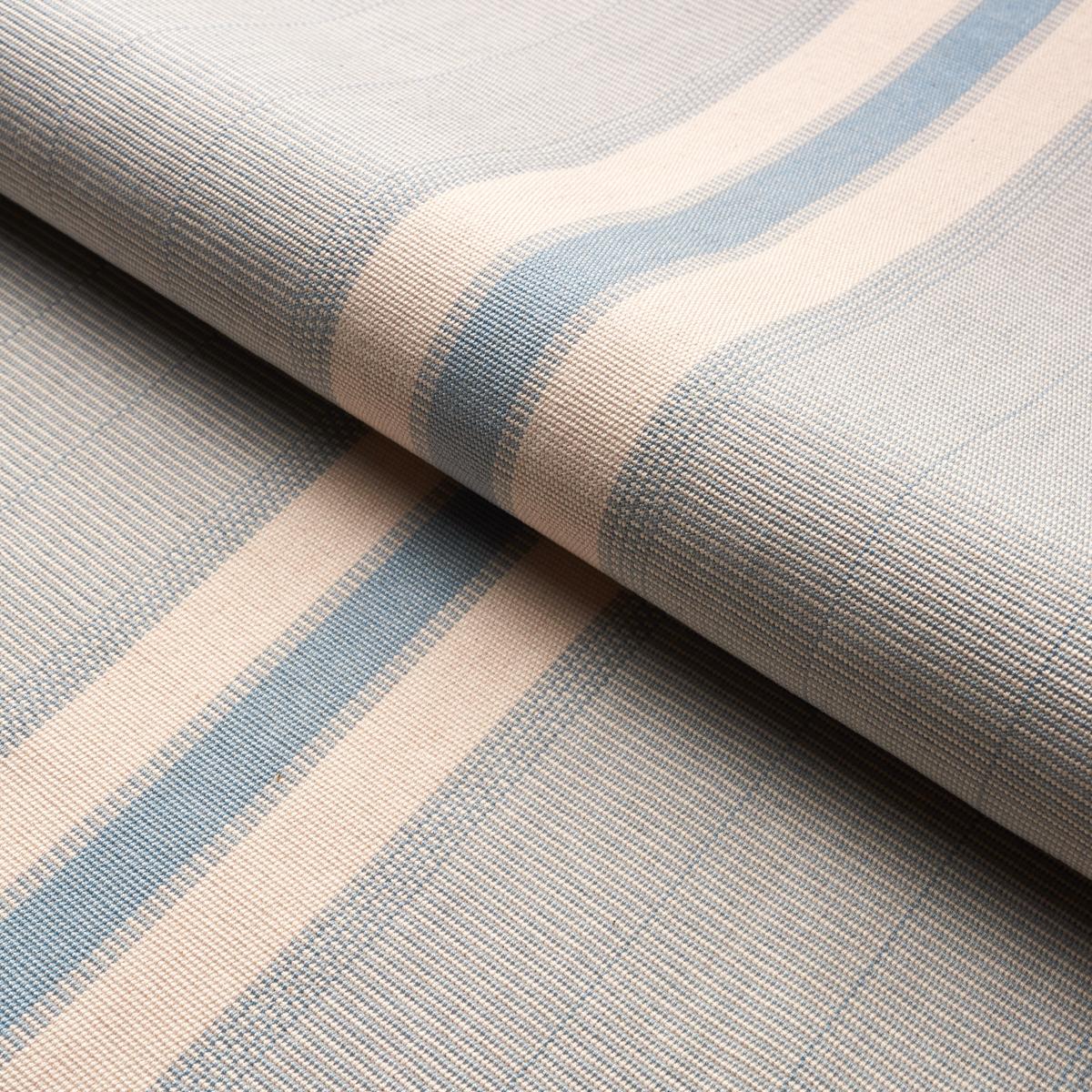 Schumacher Ipala Hand Woven Stripe Fabric - Sky