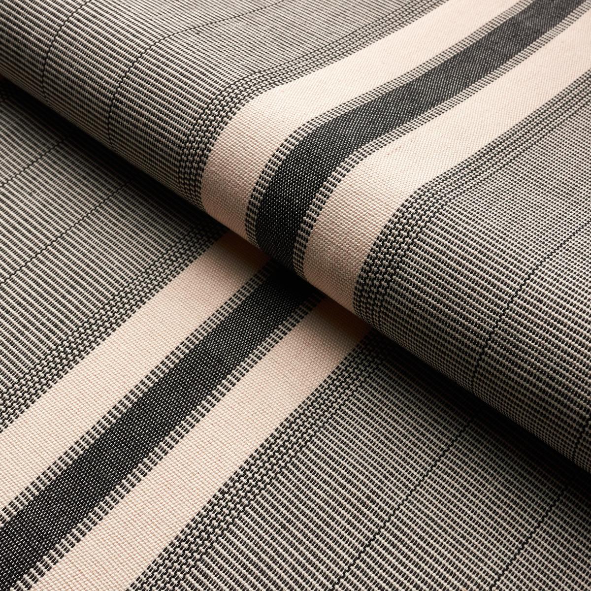 Schumacher Ipala Hand Woven Stripe Fabric - Pitch
