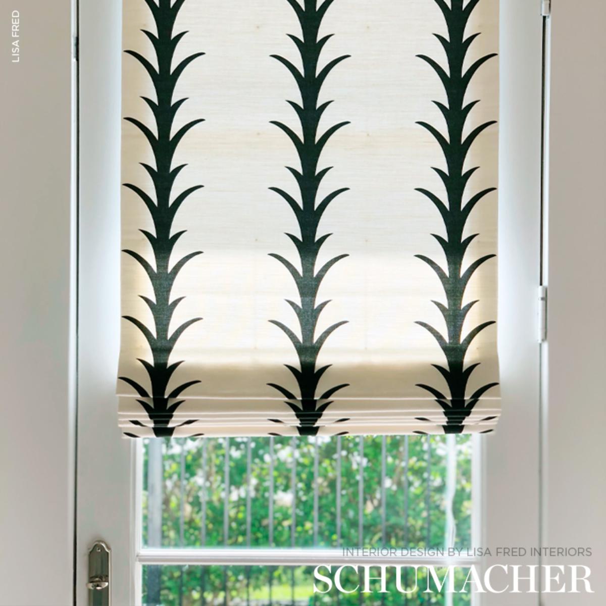 Schumacher Acanthus Stripe Fabric - Carbon