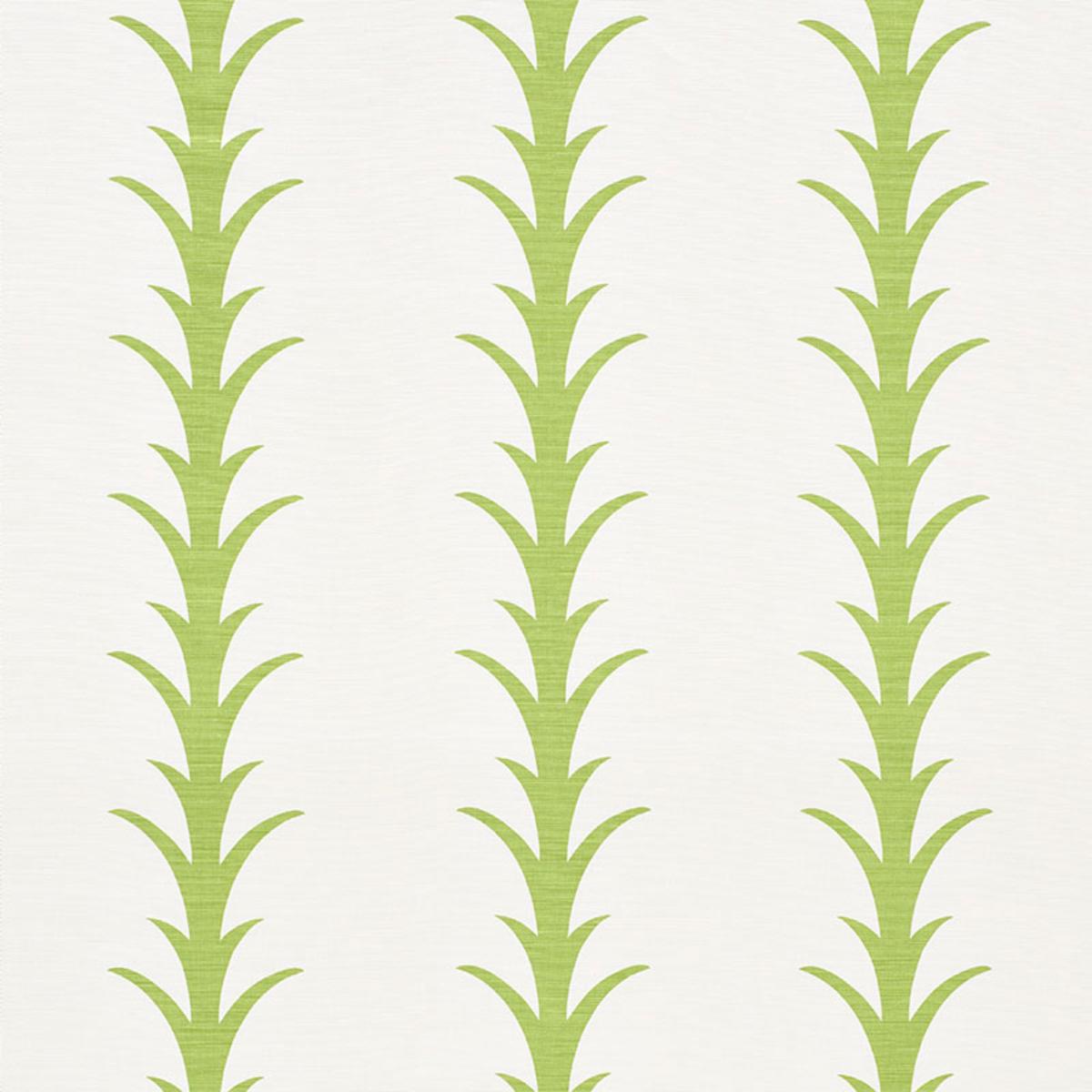 Schumacher Acanthus Stripe Fabric - Leaf