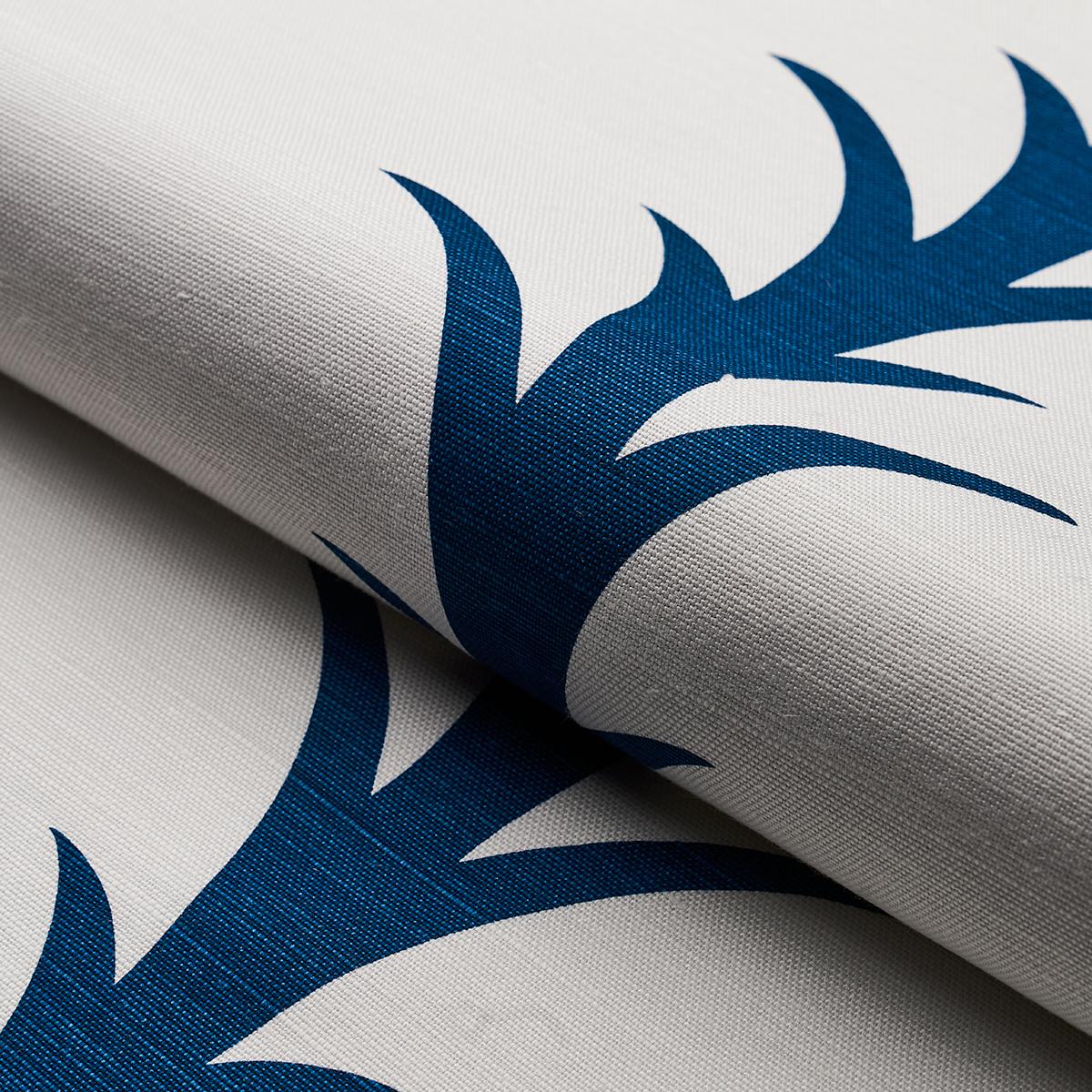 Schumacher Acanthus Stripe Fabric - Navy