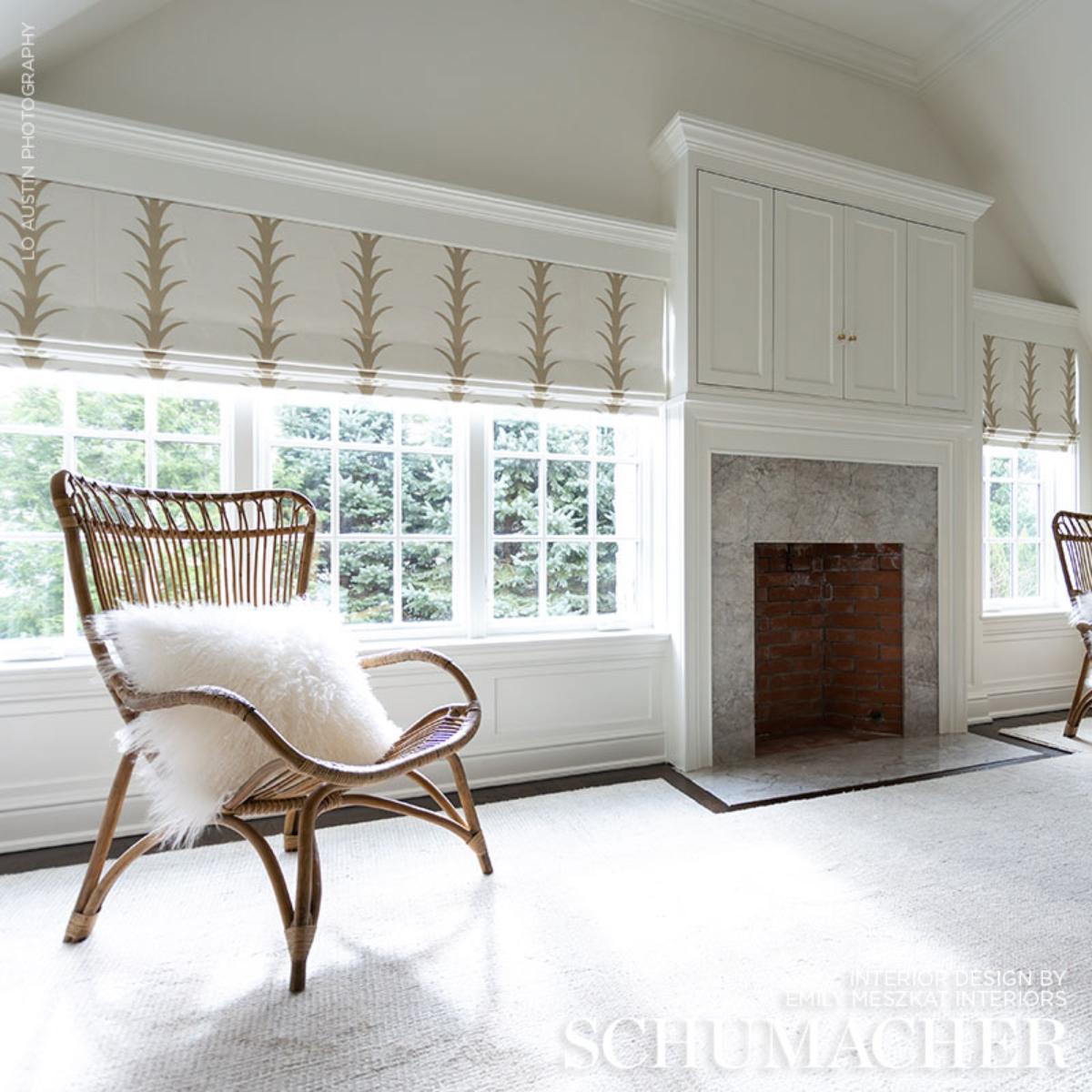 Schumacher Acanthus Stripe Fabric - Sand