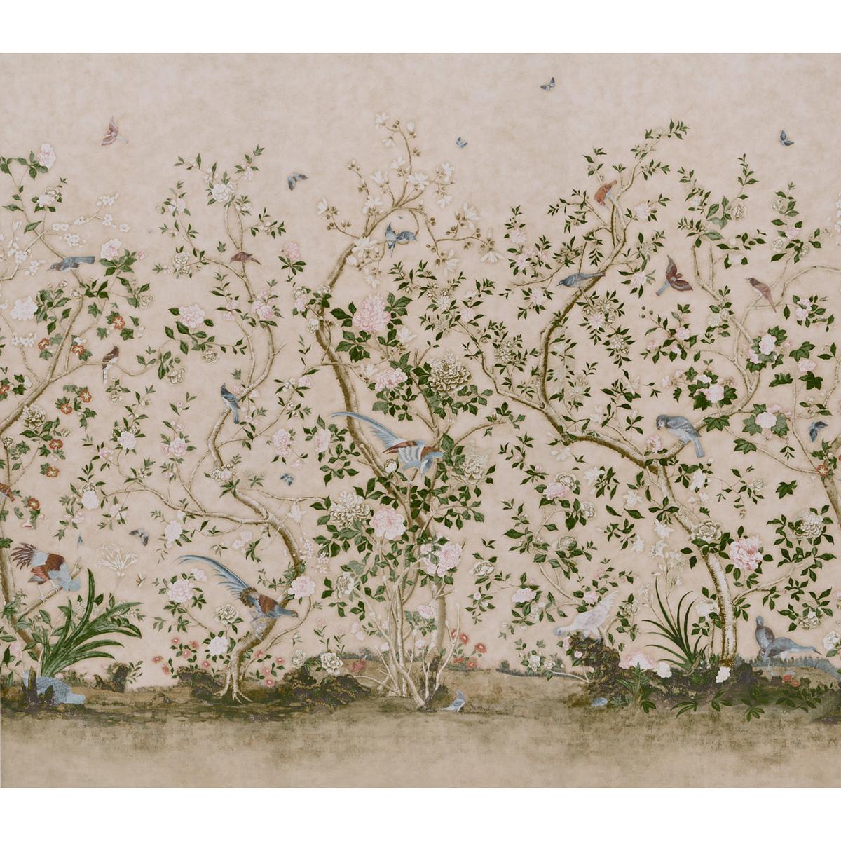 Schumacher Les Oiseaux Panel Set - Parchment